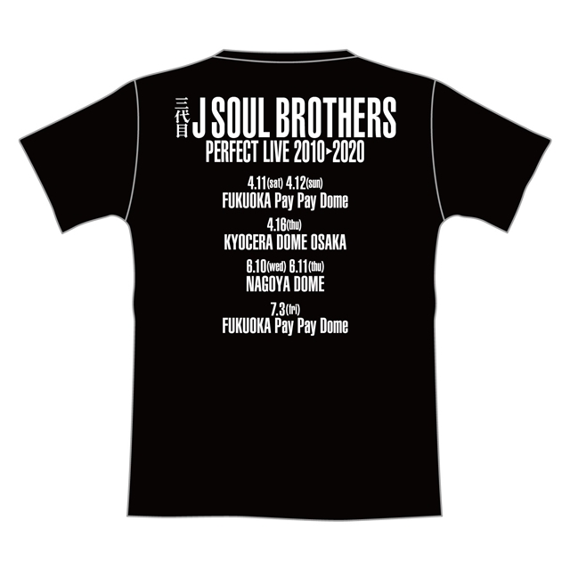 三代目 J SOUL BROTHERS PERFECT LIVE ツアーTシャツ(BLACK/S