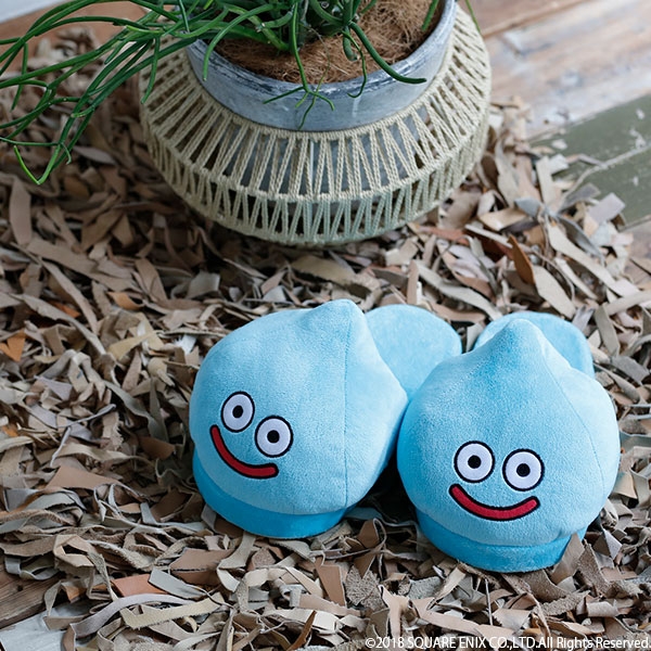 スマイルスライム ぬいぐるみスリッパ ブルー（スライム