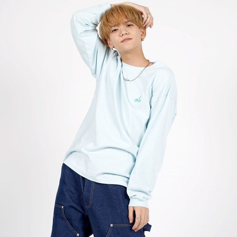 FAN FAN STEP ロングスリーブTシャツ/MINT BLUE/L : FANTASTICS from