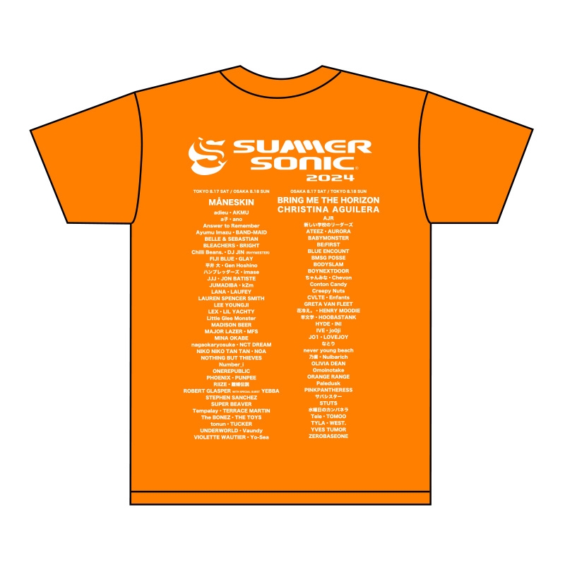 テキストTシャツ［オレンジ］XL : SUMMER SONIC | HMV&BOOKS online