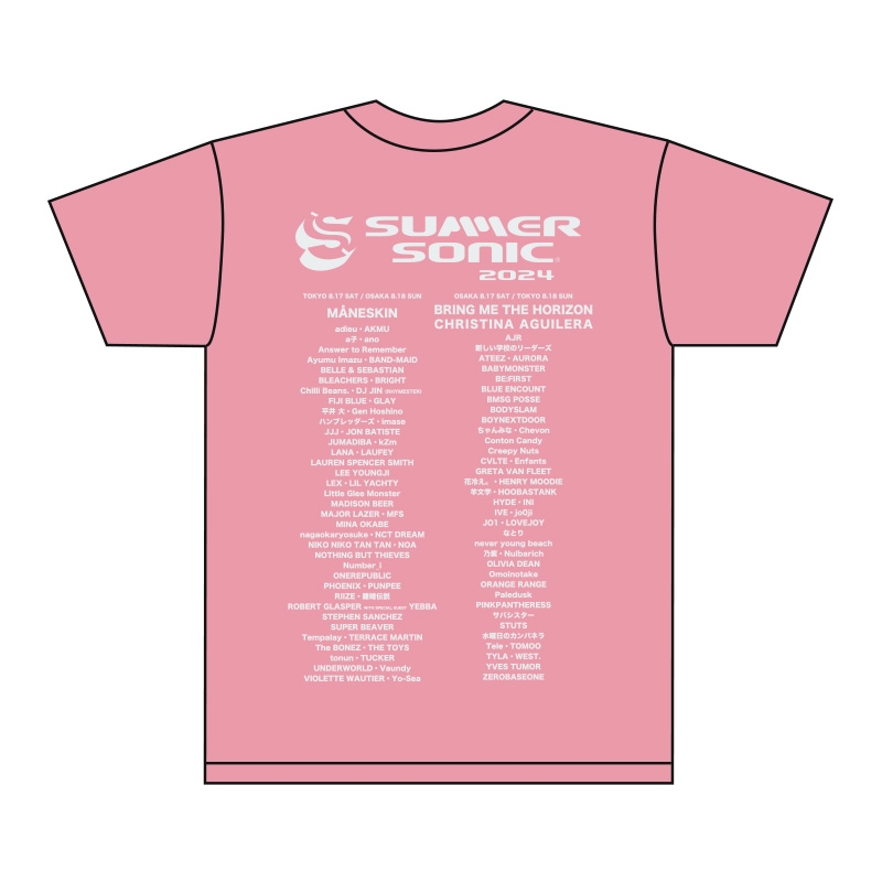 24カラバリTシャツ［ピンク］S : SUMMER SONIC | HMV&BOOKS online