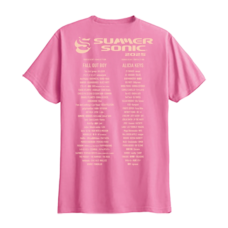 25 Tシャツ［ピンク］XL : SUMMER SONIC | HMV&BOOKS online
