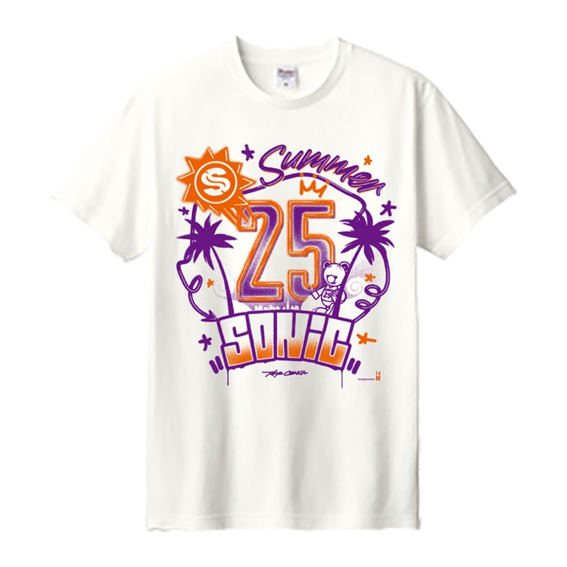 ブラシグラフィティベアーTシャツ［アイボリー］S : SUMMER
