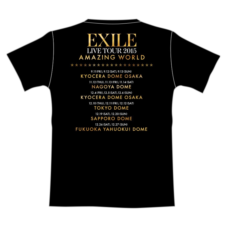 ツアーTシャツ【M】ブラック/ EXILE LIVE TOUR 2015 “AMAZING WORLD” : EXILE | HMV