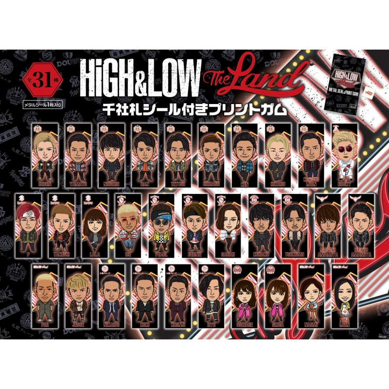 HiGH&LOW THE LAND 千社札シール付きプリントガム第1弾 : HiGH&LOW 